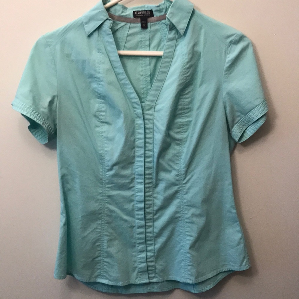 Structured short sleeve collared blouse